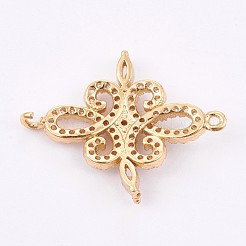 Brass Micro Pave Cubic Zirconia Links&nbsp;ZIRC-E149-18G