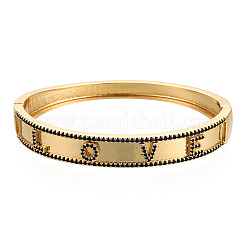 Cubic Zirconia Word Love Hinged Bangle&nbsp;BJEW-N014-021B