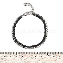 304ステンレススチールベネチアンチェーンマルチ連ブレスレット男性用女性用  イオンプレーティング（ip）  ミックスカラー  7-1/2インチ（19.2cm）&nbsp;BJEW-Q038-03