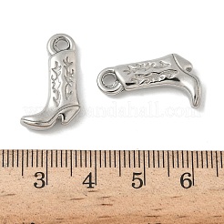 304ステンレスペンダント  カウボーイブーツ  ステンレス鋼色  21x13x4.5mm  穴：2.2mm&nbsp;STAS-D127-09P