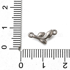 304ステンレススチールコネクタチャーム  リーフリンク  変色防止  ステンレス鋼色  13.5x6.5x2mm  穴：0.8mm&nbsp;STAS-C119-28P