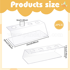 アイスクリームコーン用4穴アクリルディスプレイスタンド  長方形  透明  25x10x7.5cm&nbsp;ODIS-WH0043-192