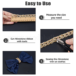 Zinc Alloy Rhinestone Cup Chains&nbsp;FIND-WH0167-02G