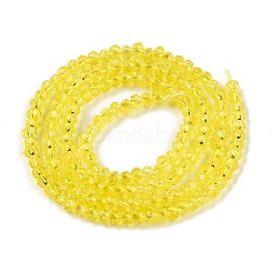 ガラスビーズ連売り  多面カット  ロンデル  きいろ  2.5x1.5~2mm  穴：0.6~0.7mm  約154~161個/連  1連/セット&nbsp;EGLA-T021-01N