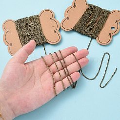 ディーネックレス作り  鉄チェーン  鉄製のオープン丸カンと真鍮製のカニカン  アンティークブロンズ  3x2x0.5mm&nbsp;DIY-PH0019-11AB