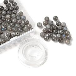 100Pcs 8mm Grade AA Natural  Labradorite Round Beads&nbsp;DIY-LS0002-58