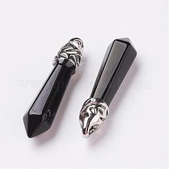 Natural Obsidian Pointed Pendants&nbsp;G-P309-14