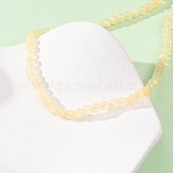 4MM Grade A Natural Golden Silk Jade Round Beaded Necklaces&nbsp;GG-CBAA808-03P-A