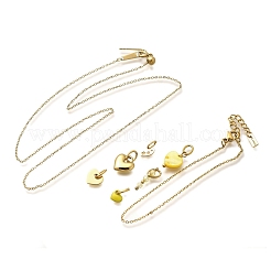 Enamel & Shell Pearl & Glass Heart Pendant & Necklaces & Bracelets Sets&nbsp;SJEW-Q002-03G