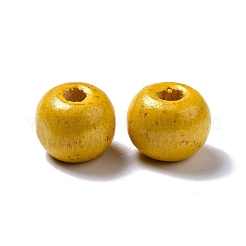 天然木のビーズ  ロンデル  無鉛の  染め  きいろ  8mm  穴：3mm&nbsp;X-YTB022-5
