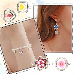 50Pcs 5 Styles Handmade Polymer Clay & CCB Frame Links Connector Charms&nbsp;CLAY-YW0002-64