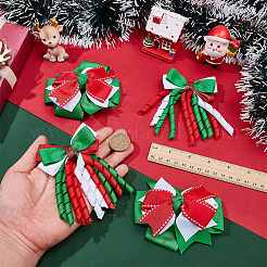 2 Pairs 2 Styles Christmas Polyester & Alloy Alligator Claw Hair Clips&nbsp;PHAR-WR0001-06