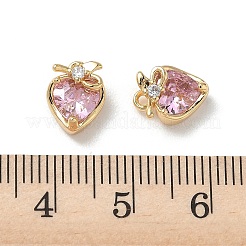 Brass Micro Pave Cubic Zirconia Charms&nbsp;KK-P355-16G-01