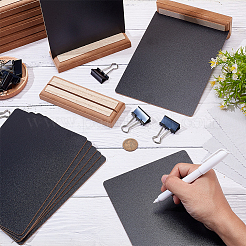 木製両面黒板8袋  マンガン鋼クリップ12個付き  マイクロファイバークリーニングクロス4枚  ブラック  149x50x217mm&nbsp;AJEW-GO0004-78