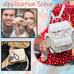 2Pcs 2 Styles PU Leather and Alloy Rhinestone Braided Keychain & Pendant Decorations&nbsp;KEYC-CN0001-11E