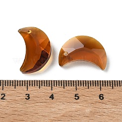 ガラスチャーム  ムーンチャーム  多面カット  ココナッツブラウン  20x13.5x7.5mm  穴：1.6mm&nbsp;GLAA-I062-02A-05