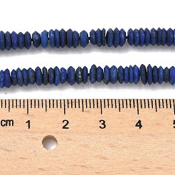 天然石ラピスラズリビーズ連売り  ロンデル  5.5x1.5~2.5mm  穴：0.5mm  約133個/連  15.35インチ（39cm）&nbsp;G-L644-B02-02