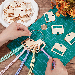 木製クラフト用品80個、鉄製ルーズリーフブックバインダーヒンジリング1個付き  ハウス  4.45x4.9x0.2~0.3のCM。&nbsp;AJEW-BC0007-47B