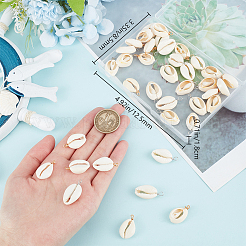 48Pcs 2 Colors Natural Cowrie Shell Pendants&nbsp;FIND-BBC0003-14