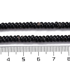 合成インペリアルジャスパー染めビーズ連売り  ロンデル  ブラック  4.5x2.5mm  穴：1mm  約142個/連  14.96''（38センチメートル）&nbsp;G-K343-C39-01