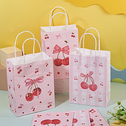 9Pcs 3 Styles Paper Cherry Printed Carry Storage Tote Bags&nbsp;ABAG-TA0001-99