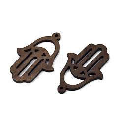 ウォールナットウッドペンダント  ハムサの手  ココナッツブラウン  44x28.5x2.5mm  穴：2mm&nbsp;WOOD-A025-16