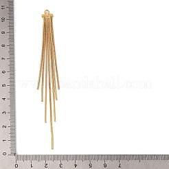 真鍮のスクエアスネークチェーンタッセルビッグペンダント  18KGP本金メッキ  104x8x1mm  穴：2mm&nbsp;KK-G510-10G