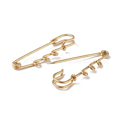 Ion Plating(IP) 304 Stainless Steel Safety Pins Brooch Findings&nbsp;STAS-I673-06