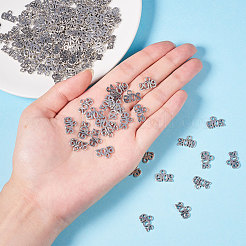 チベット風合金チャーム  数2019  アンティークシルバー  9.5x13.5x1.5mm  穴：1.5mm  160個/箱&nbsp;TIBE-PH0004-24AS