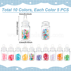 50Pcs 10 Colors Transparent Glass Pendants&nbsp;GLAA-UN0001-19