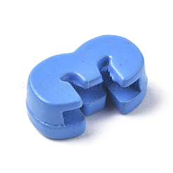 合金ラインストーンスライドチャーム  スプレー塗装  個性的ジュエリーブレスレット用  ミックスカラー  NUM。3  12x7x4.5mm  穴：8x1.5mm&nbsp;PALLOY-WH0070-23C