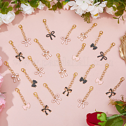 30Pcs 6 Styles Bowknot Alloy Enamel Pendant Decorations&nbsp;HJEW-HS00101