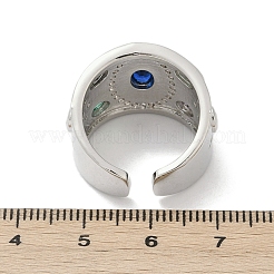 Brass Micro Pave Cubic Zirconia Adjustable Cuff Rings for Women&nbsp;RJEW-C129-10P
