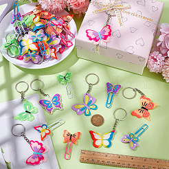24Pcs Butterfly PVC Pendant Keychains&nbsp;DIY-WR0005-06