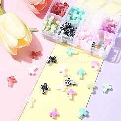 104個 8色アクリル天然石風ビーズ  クロス  ミックスカラー  15.5x12x4.5mm  穴：2mm  約13PCS /カラー&nbsp;OACR-FS0001-79
