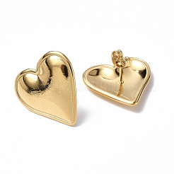 Ion Plating(IP) 304 Stainless Steel Heart Stud Earrings for Women&nbsp;EJEW-F300-16G