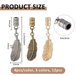 12Pcs 3 Colors Alloy Cord Ends&nbsp;FIND-FH0016-83B