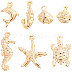 56Pcs 7 Styles Brass Pendants&nbsp;KK-BBC0028-12