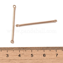 イオンプレーティング（IP）304ステンレススチールリンク  バーコネクタチャーム  ローズゴールド  35x2.5x1.5mm  穴：1.4mm&nbsp;STAS-Q323-05E-RG