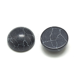 合成ターコイズカボション  染め  半円/ドーム  ブラック  6x3mm&nbsp;X-TURQ-S290-12A-6mm