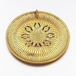 Tibetan Style Alloy Flat Round Big Pendants&nbsp;TIBEP-EA13497Y-AG-LF
