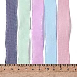 ポリエステル＆ポリコットンリボンセット  ちょう結び作り用  ギフト包装  カラフル  5/8インチ（17mm）  5スタイル  約3.00ヤード(2.74m)/スタイル  15ヤード/セット&nbsp;SRIB-P022-01D-09