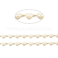 Brass Hollow Heart Link Chains&nbsp;CHC-M025-08G