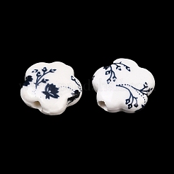 Floral Printed Porcelain Beads&nbsp;PORC-Q166-1