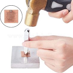 メタルタグ  真鍮タグブランクタグペンダント  正方形  ミックスカラー  20x20x0.5mm  穴：1mm  2色  20個/カラー  40個/箱&nbsp;KK-FH0001-20