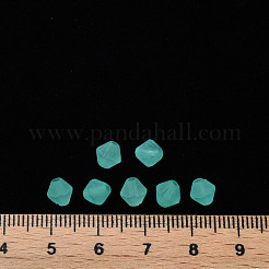つや消しアクリルビーズ  多面カット  コーン  ターコイズ  6x5.5mm  穴：1.5mm  約6770個/500g&nbsp;MACR-S373-61K-01