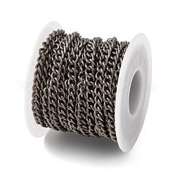 チタンカーブチェーン  溶接されていない  スプールで  生（メッキなし）  6x4.5x1mm&nbsp;CHS-A021-01B