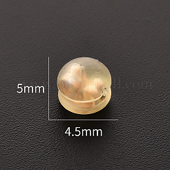 316サージカルステンレススチール製ピアスキャッチ  tpeプラスチックパーツ  ピアスバックキャッチ  半円/ドーム  ローズゴールド  4.5x5mm&nbsp;X-KY-H004-01RG