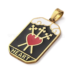Ion Plating(IP) 304 Stainless Steel Enamel Pendants&nbsp;STAS-Q003-01G-020