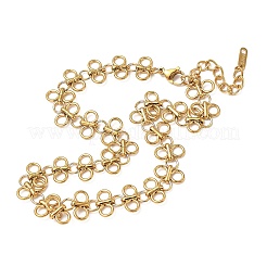 304 Stainless Steel Bowknot Ring Link Chain Necklaces for Women&nbsp;NJEW-Z086-03G